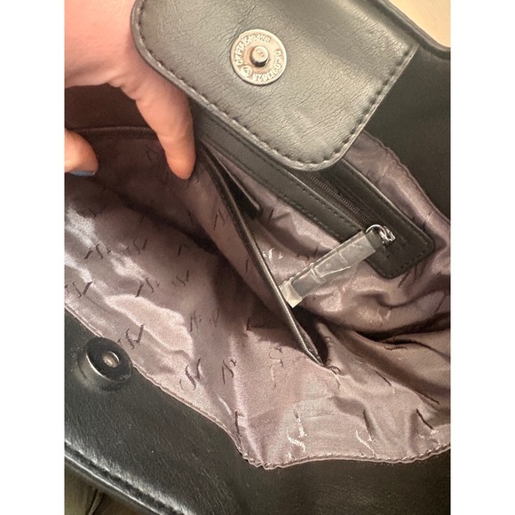 Simply Vera Wang Straw &Faux Leather Top Handle Crossbody Bag Black Woven Summer - Picture 7 of 7